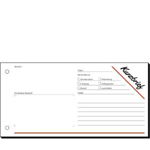 Formularbuch 'Kurzbrief', 2/ 3 A4, 50 Blatt, SD/ CFB sigel SD009 (4004360911088)