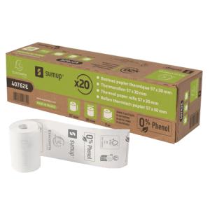 EXACLAIR Ecacompta Thermorollen SumUp 30x57mm 55g/m² ohne Kern weiß 9m 20 Stück (3130631407620)