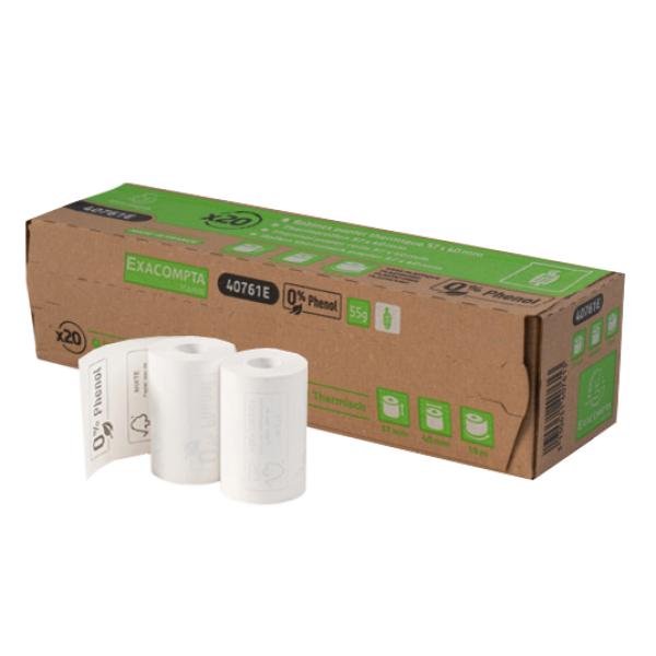EXACLAIR Ecacompta Thermorollen 80x72mm 48g/m² ohne Kern weiß 76m 10 Stück (3130631407682)
