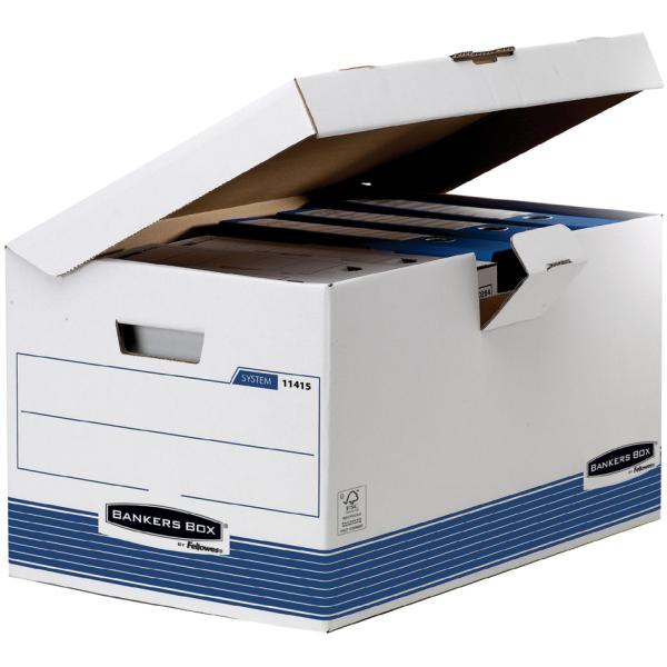 BANKERS BOX SYSTEM Archiv-Klappdeckelbox Maxi, blau Fellowes 1141501 (0043859645107)