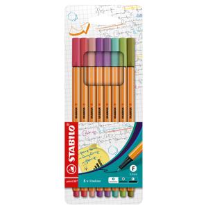 Fineliner point 88, 8er Kartonetui STABILO EO88/8-04 (4006381574785)