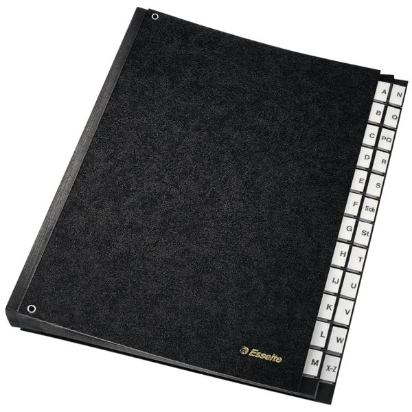 Pultordner, A4, A-Z, Hartpappe, schwarz Esselte 629997 (4001536004667)