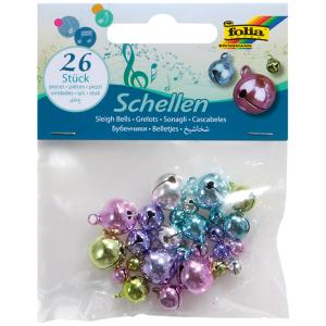 Metallglöckchen, 3 Größen sortiert, Intensivfarben folia 12621 (4001868083798)