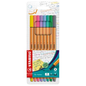 Fineliner point 88 Etui 8er Etui Pastellfarben STABILO 88/8-01 (4006381493499)