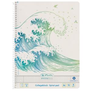 Collegeblock GREENline Ginkgo, DIN A4, kariert herlitz 300006029 (4008110259444)