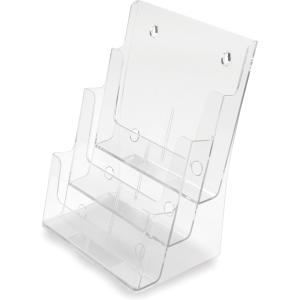 Prospekthalter, 1/ 3 DIN A4 hoch, 3 Fächer, glasklar deflecto LHPT431 (5055425956888)
