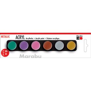Marabu Acrylfarben Set Metallic 6x3,5ml