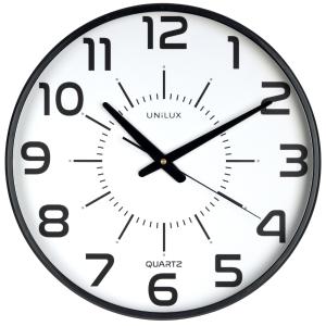 Wanduhr MAXI POP schwarz leise schleichende Zeiger  37,5 cm UNILUX 400094487 (3595560023905)