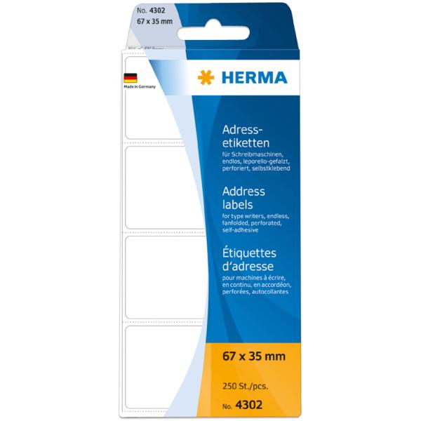 Adress-Etiketten 88x35 mm selbstklebend 250 Stück HERMA 4300 (4008705043007)
