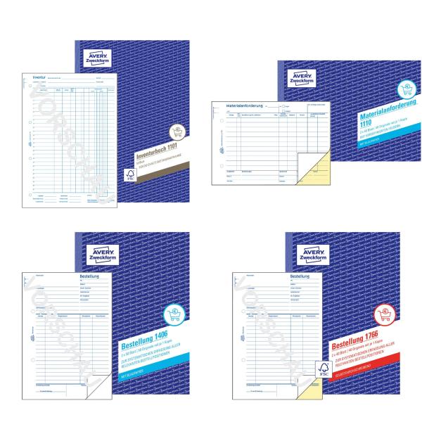 Formularbuch 'Bestellung', A5, 2 x 50 Blatt AVERY Zweckform 1406 (4004182014066)