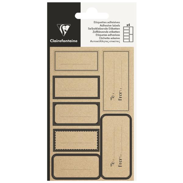 Geschenke-Sticker 'Rechteck Kraft', schwarz Clairefontaine 617065C (3329686170652)