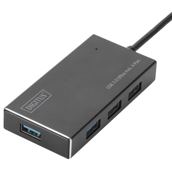 USB 3.0 Hub Super Speed, 4-Port, mit Netzteil DIGITUS DA-70240-1 (4016032444244)