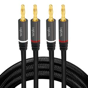 Lautsprecherkabel, 2 x 2 Bananenstecker, 3, 0 m LogiLink CA1210 (4052792054279)