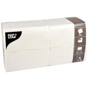 Zelltuch-Serviette 33x33cm 1-lagig 500 Stück weiß PAPSTAR 16109 (4002911161098)