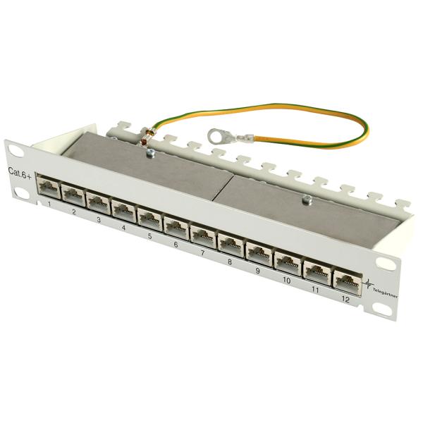 Telegärtner 10' Patch Panel, Kat.6A(tief) 1 HE, 12 x RJ45 100007002 (4018359368135)