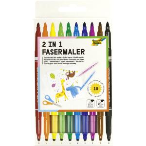 Doppel-Fasermaler 2 in 1, 10er Etui folia 381009 (4001868090291)