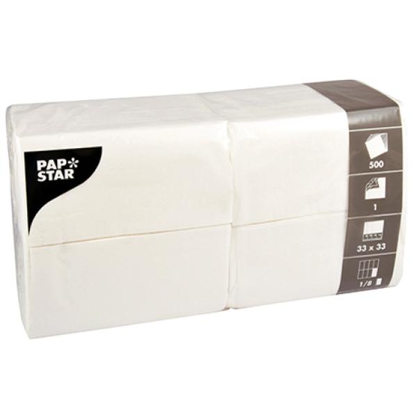 Bistro-Servietten, 330 x 330 mm, 2-lagig, weiß PAPSTAR 82552 (4002911825525)