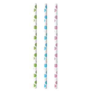 Papier-Trinkhalm 'Dots', 200 mm, farbig sortiert PAPSTAR 85227 (4002911998953)