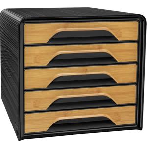 CEP Schubladenbox Smoove Silva, 5 Schübe, schwarz/ Bambus cep 1071115301 (3462159018218)