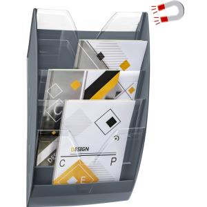 CEP Wand-Prospekthalter, magnetisch, DIN A4, 5 Fächer, grau cep 1201541061 (3462159019093)