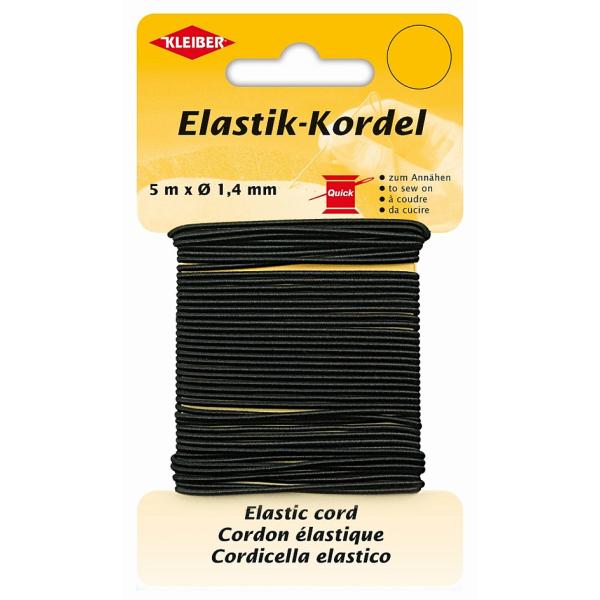 Elastik-Kordel, 1, 4 mm x 5 m, schwarz KLEIBER 71083 (4009691710836)