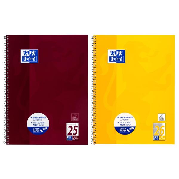 Collegeblock, DIN A4+, kariert, 80 Blatt, Rand links Oxford 100050358 (4006144582033)