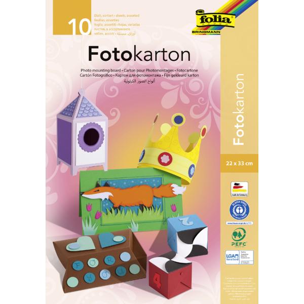 Folia Fotokarton Farbsortiert 300 G/qm 10 Blatt 660 (4001868006605)