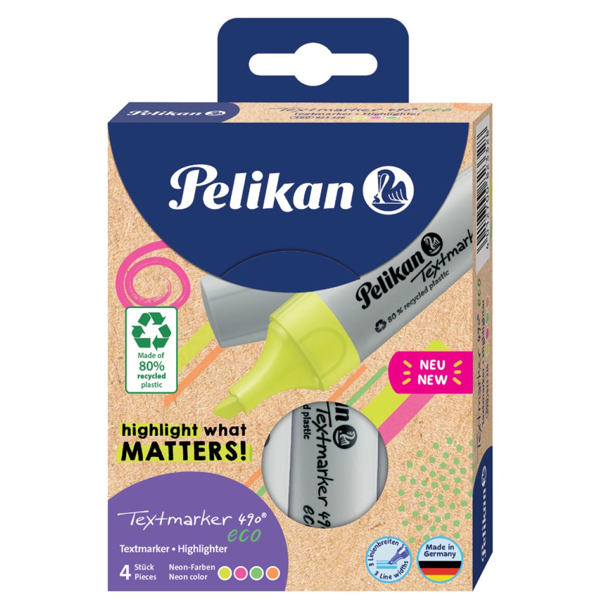 Pelikan Textmarker 490 eco Set aus 6 Pastell-Farben im Etui 823432 (401270082343