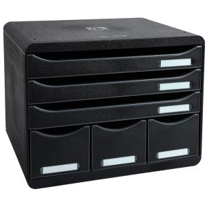 Schubladenbox Store-Box Maxi A4+ quer 6 offene Laden schwarz harlekin EXACOMPTA 306798D (9002493423909)