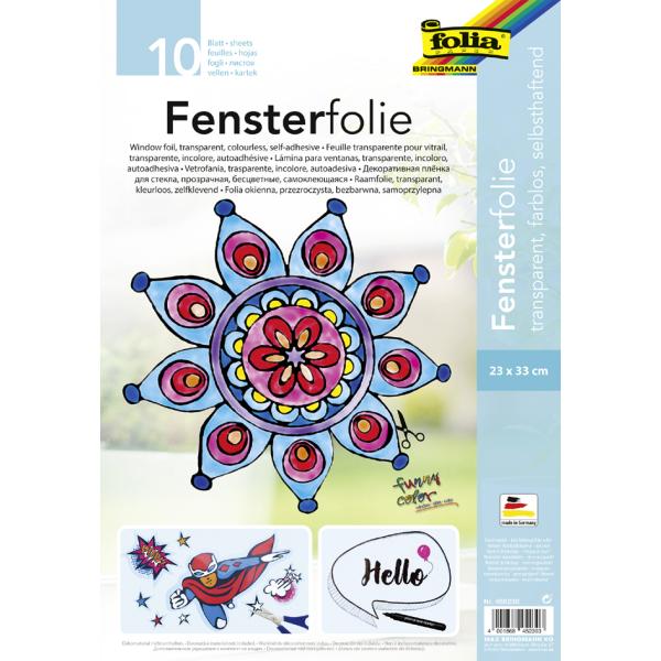 Fensterfolie selbsthaftend 10 Blatt 23x33 cm FOLIA 450230 (4001868452303)