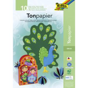Tonpapierblock A3, 10 Farben sortiert 10 Blatt FOLIA 603 (4001868006032)