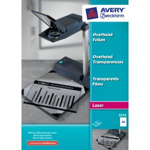 OHP-Folien A4, klar, 0, 13 mm, AVERY Zweckform 3563 (4004182035634)