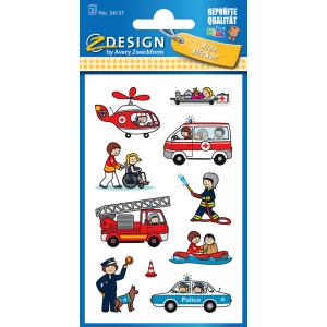 ZDesign Berufe-Sticker Feuerwehr/ Polizei/ AVERY Zweckform 54137 (4004182541371)