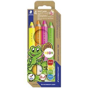 Farbstifte Noris junior 140 Kartonetui 4 Stifte Neon und 1 Spitzer STAEDTLER 140 C4P1 (4007817160381)