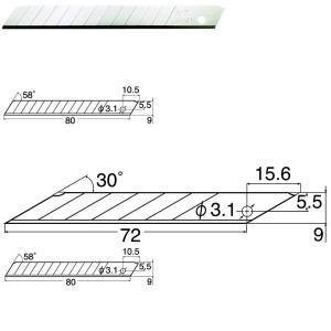 Ersatzklingen BA-1400, Breite: 9 mm, silber NT Cutter h1311584 (4904011016073)