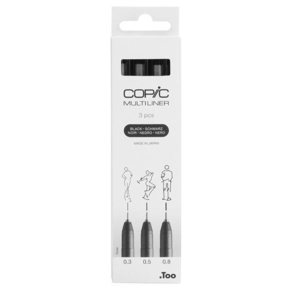 Fineliner MULTILINER, schwarz, 3er Set COPIC 22075630 (4013695266039)