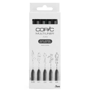 Fineliner MULTILINER, schwarz, 5er Set COPIC 22075635 (4013695266084)