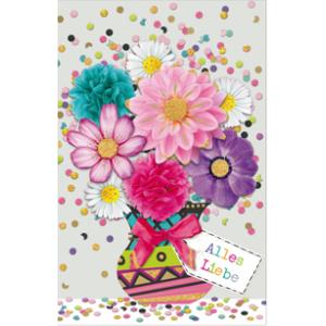 Geburtstagskarte Confetti 'Blumenstrauß' SUSY CARD 40058283 (4050498343338)