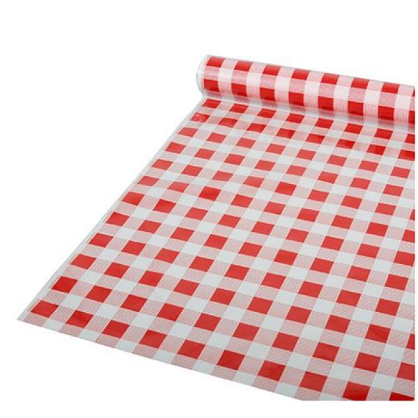Folien-Tischdecke 'Karo', (B)800 mm x (L)50 m, rot STARPAK 88161 (4002911397695)