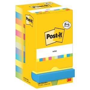 Notes Haftnotizen, 76 x 76 mm, 8+4, Energetic Col. Post-it 654-TFEN-P8+4 (4064035065621)