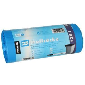 Müllsäcke HDPE, 120 Liter, blau STARPAK 12458 (4002911124581)