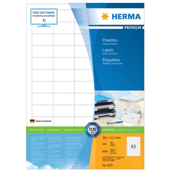 Universal-Etiketten PREMIUM, 105 x 48 mm, weiß HERMA 4457 (4008705044578)