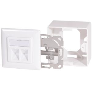 LogiLink Anschlussdose Kat.6A, 2x RJ45, weiß, geschirmt NK4068 (4052792073225)