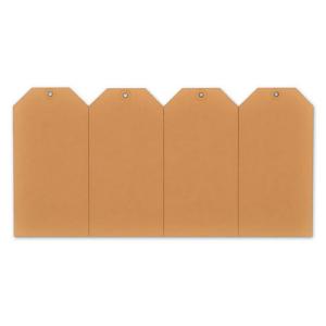 Warenanhänger, 55 x 110 mm, kraft braun rillprint 395006 (8713931950062)