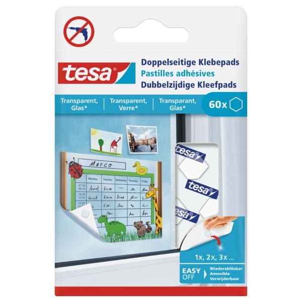 Klebepads, transparent, beidseitig klebend, sechseckig tesa 77731-00000-01 (4042448340238)