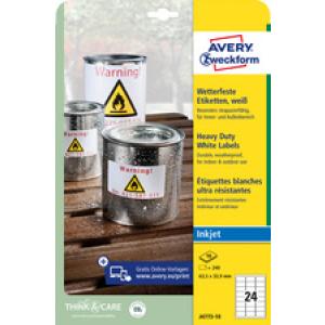 Folien-Etiketten, wetterfest, 45, 7 x 21, 2 mm AVERY Zweckform J4778-10 (4004182074893)