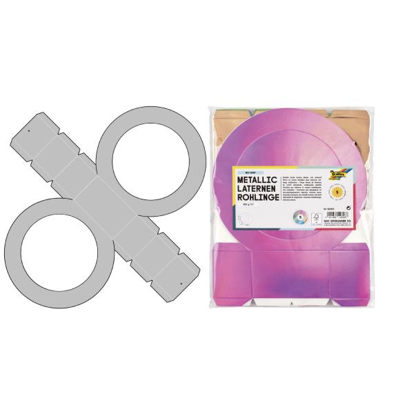 Metallic-Laternen-Zuschnitt, 350 g/ qm, rosa folia 9603/5 (4001868126297)