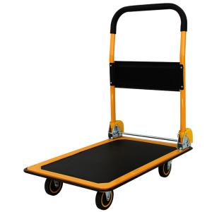 Stahl-Plattformwagen, Tragkraft: 150 kg, schwarz/ orange pavo 8019656 (8717448019656)