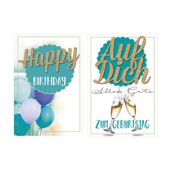 Geburtstagskarte Glitzer 'Alles Gute' SUSY CARD 40054346 (4050498332387)