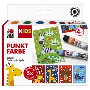 KiDS Punktfarbe Dot Pen Set 'Tiere', 4 x 25 ml Marabu 0311000000102 (4007751942234)